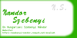 nandor szebenyi business card